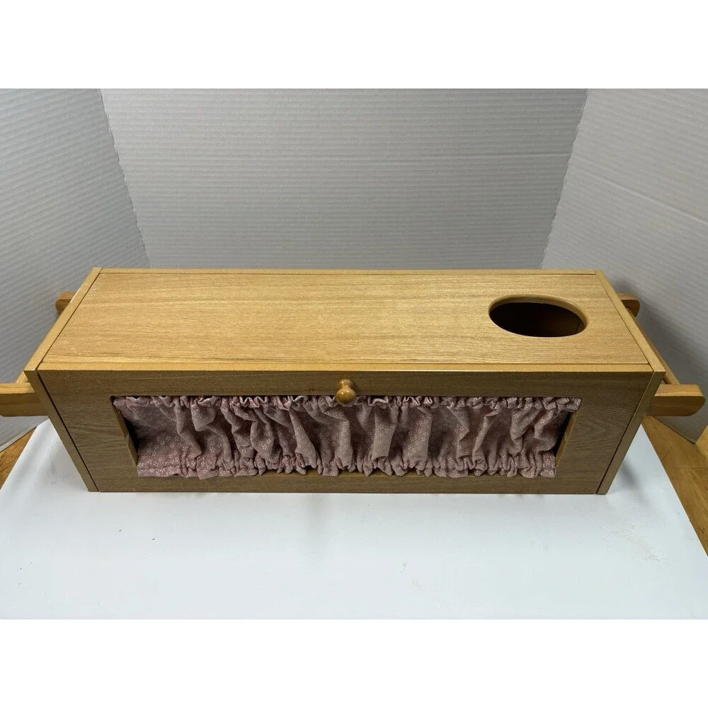 Vintage Wooden Bathroom Wall Mounted Toilet Paper/ Tissue Storage Box